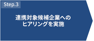 STEP3 連携対象候補企業へのヒアリングを実施