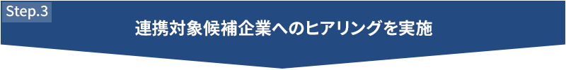 STEP3 連携対象候補企業へのヒアリングを実施